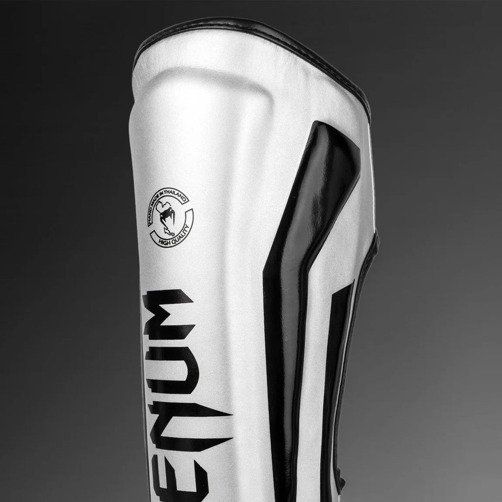 Espinilleras Venum Elite Standup  - Plata/Negro