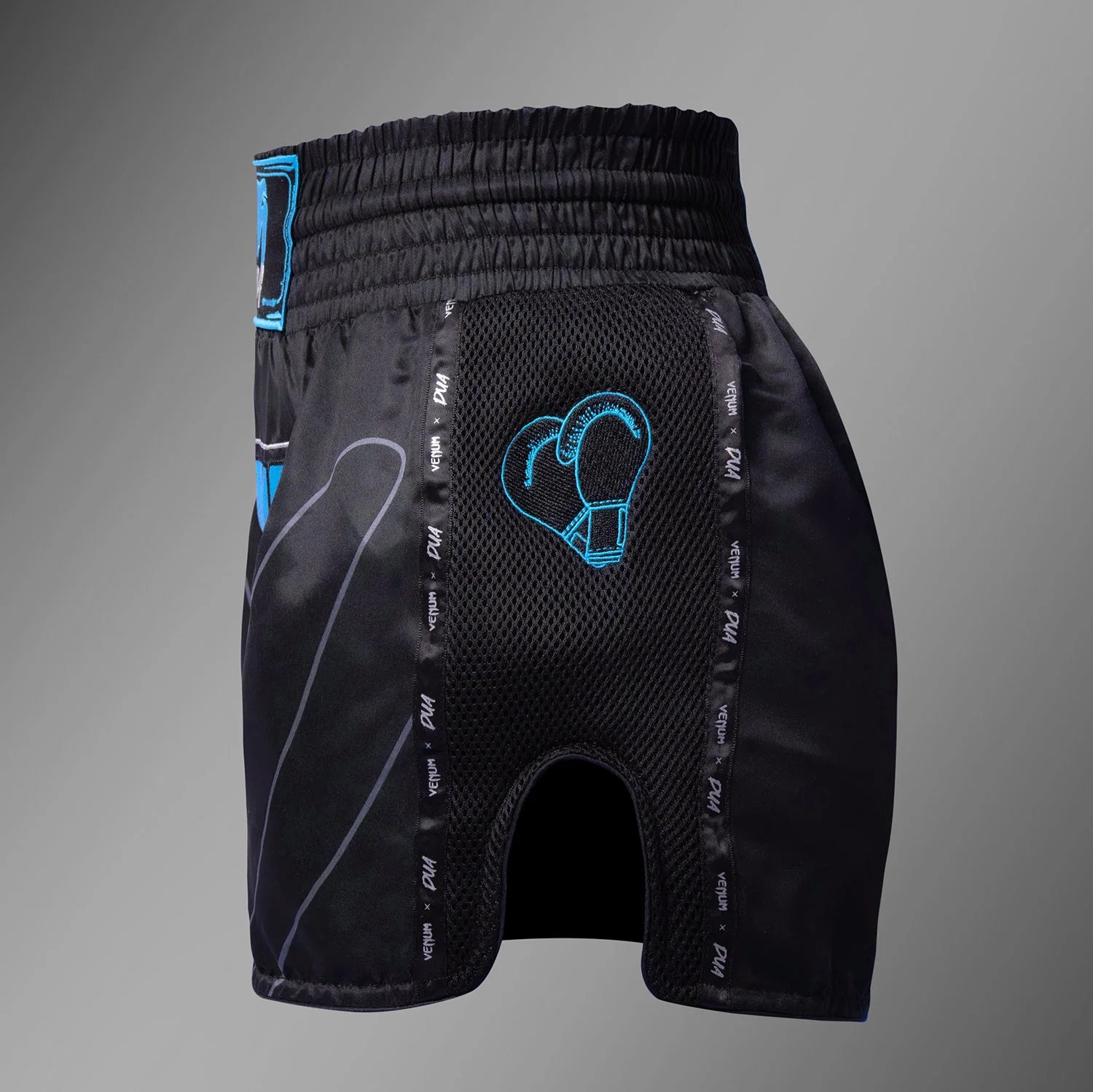 Shorts de muay thai Venum x Dua  - Negro/Azul Eléctrico