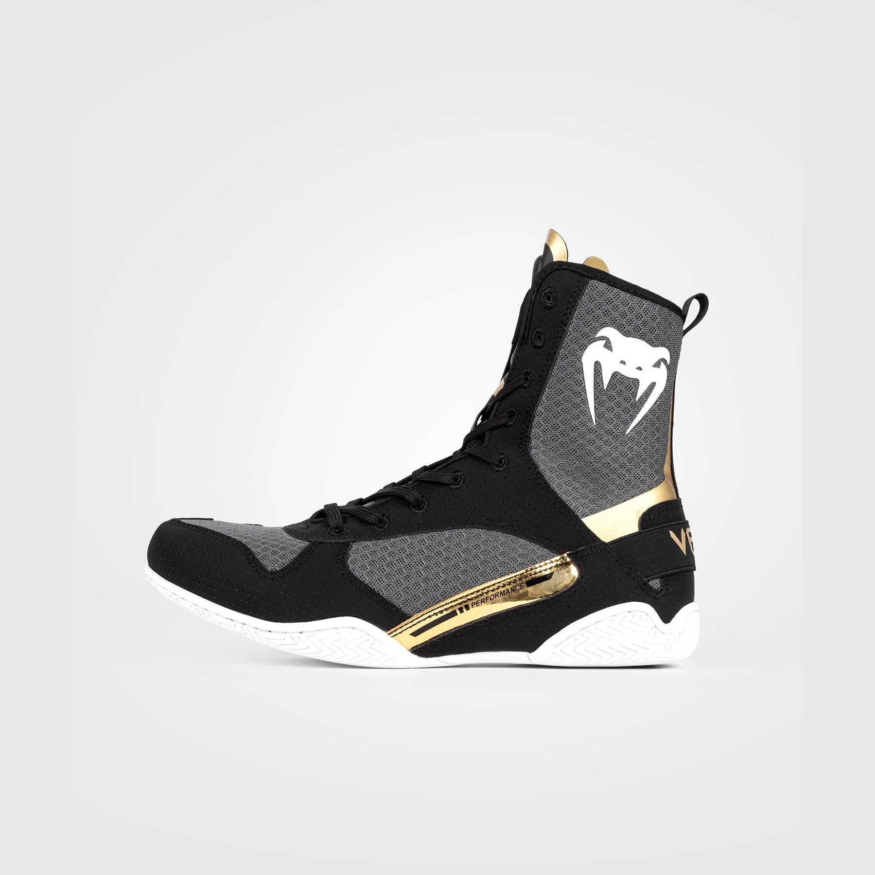 Zapatos de boxeo Venum Elite - Negro/Blanco/Dorado